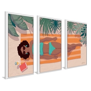 "Beach Babes III" Print on Floating Canvas Set of 3 - Bed Bath & Beyond